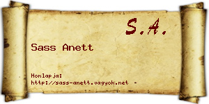 Sass Anett névjegykártya